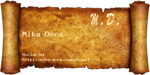 Mika Dóra névjegykártya